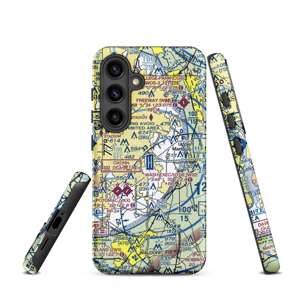Joint Base Andrews (ADW) VFR Sectional Samsung Phone Case Samsung Galaxy S24 model shown