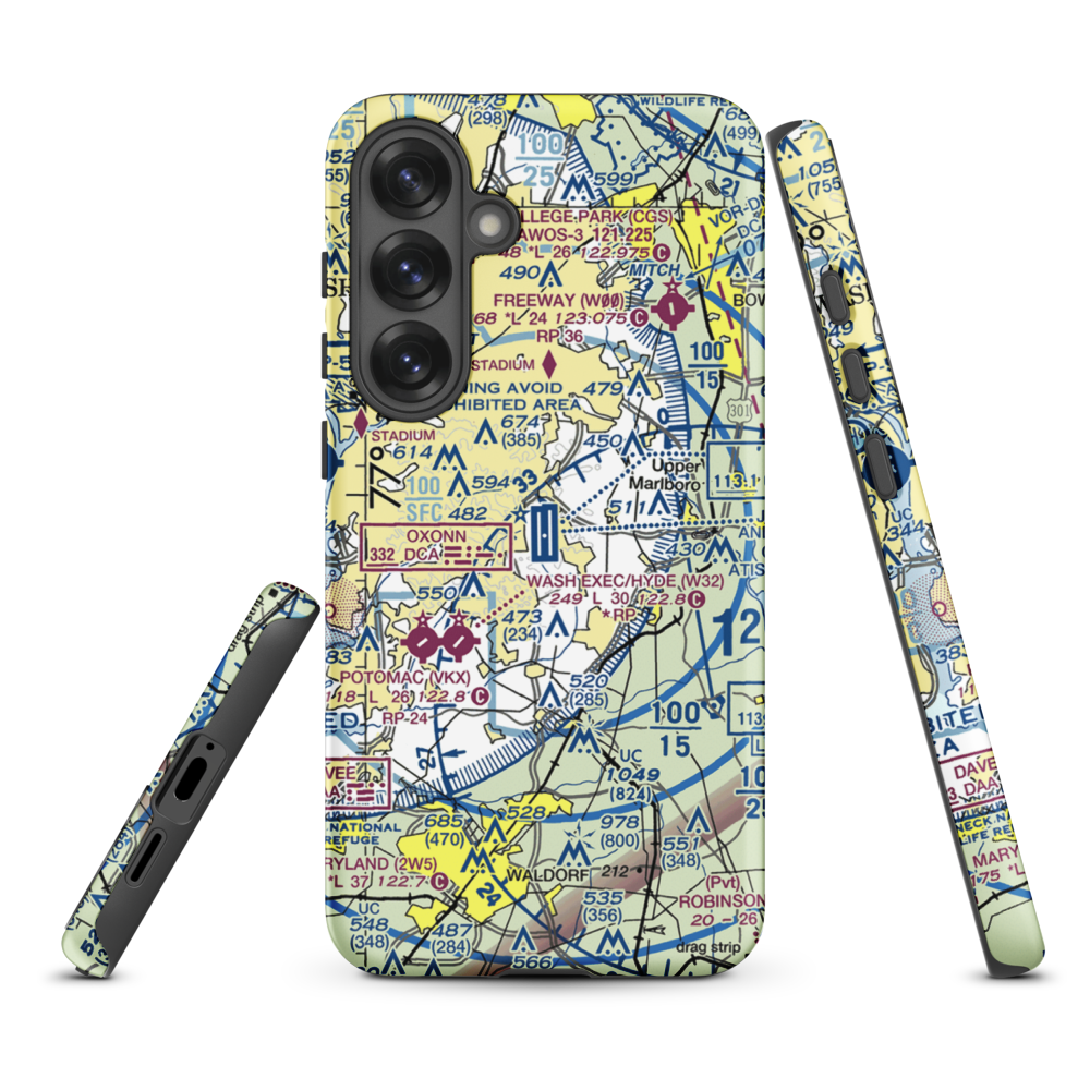 Joint Base Andrews (ADW) VFR Sectional Samsung Phone Case Samsung Galaxy S25 Plus model shown