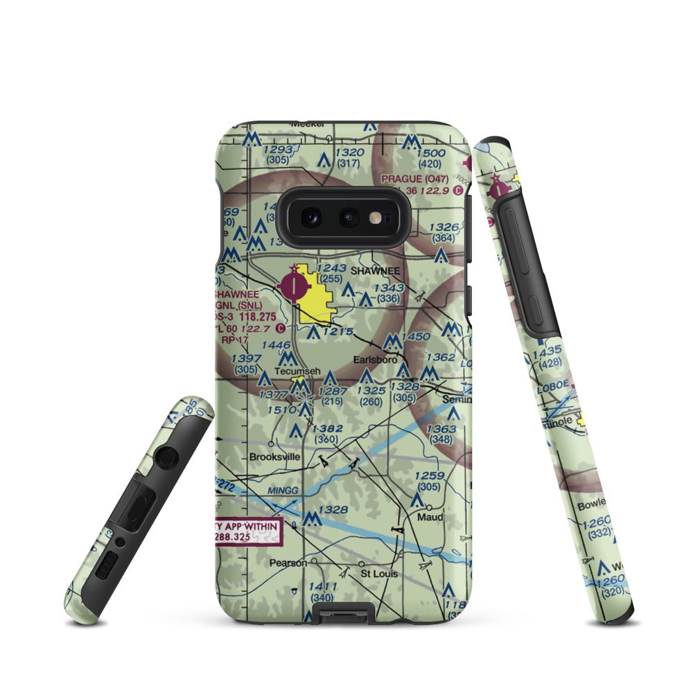 Jones Air Park (36OK) VFR Sectional Samsung Phone Case Samsung Galaxy S10 Plus model shown