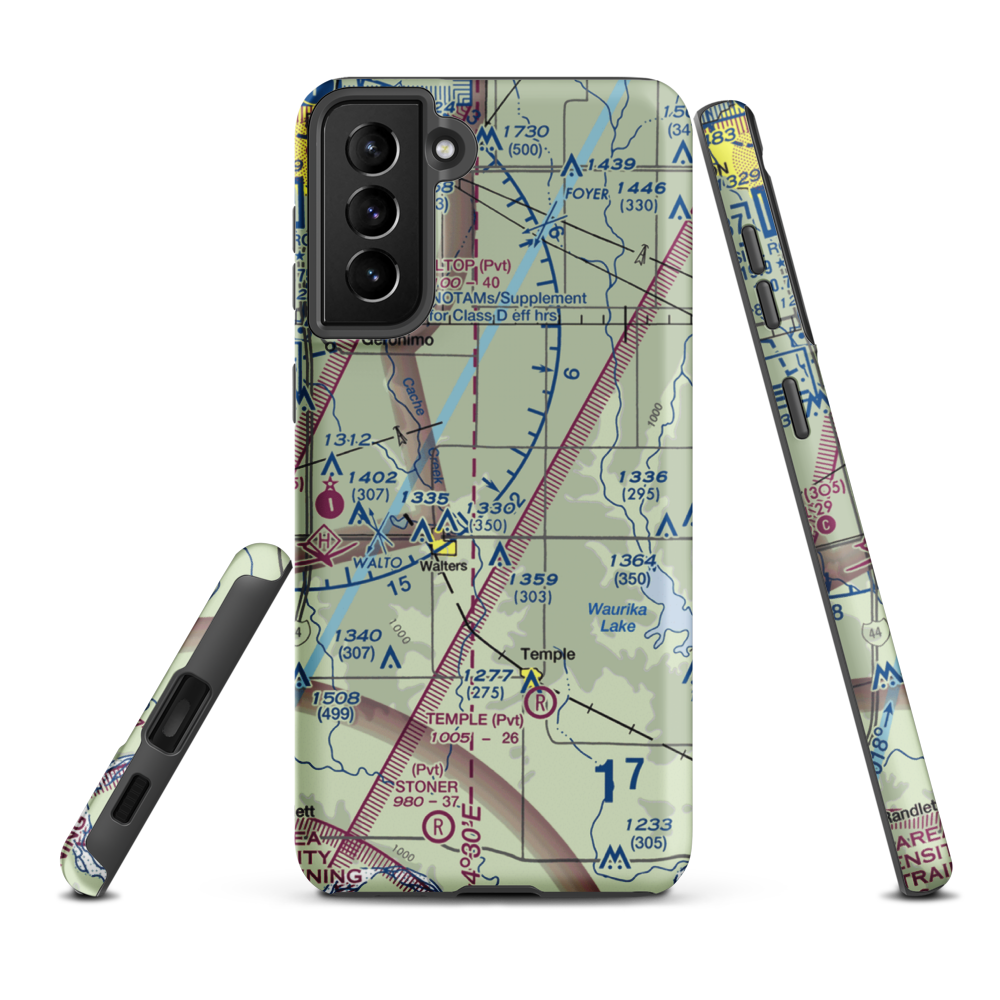 Jones Farm Field (OK12) VFR Sectional Samsung Phone Case Samsung Galaxy S21 FE model shown
