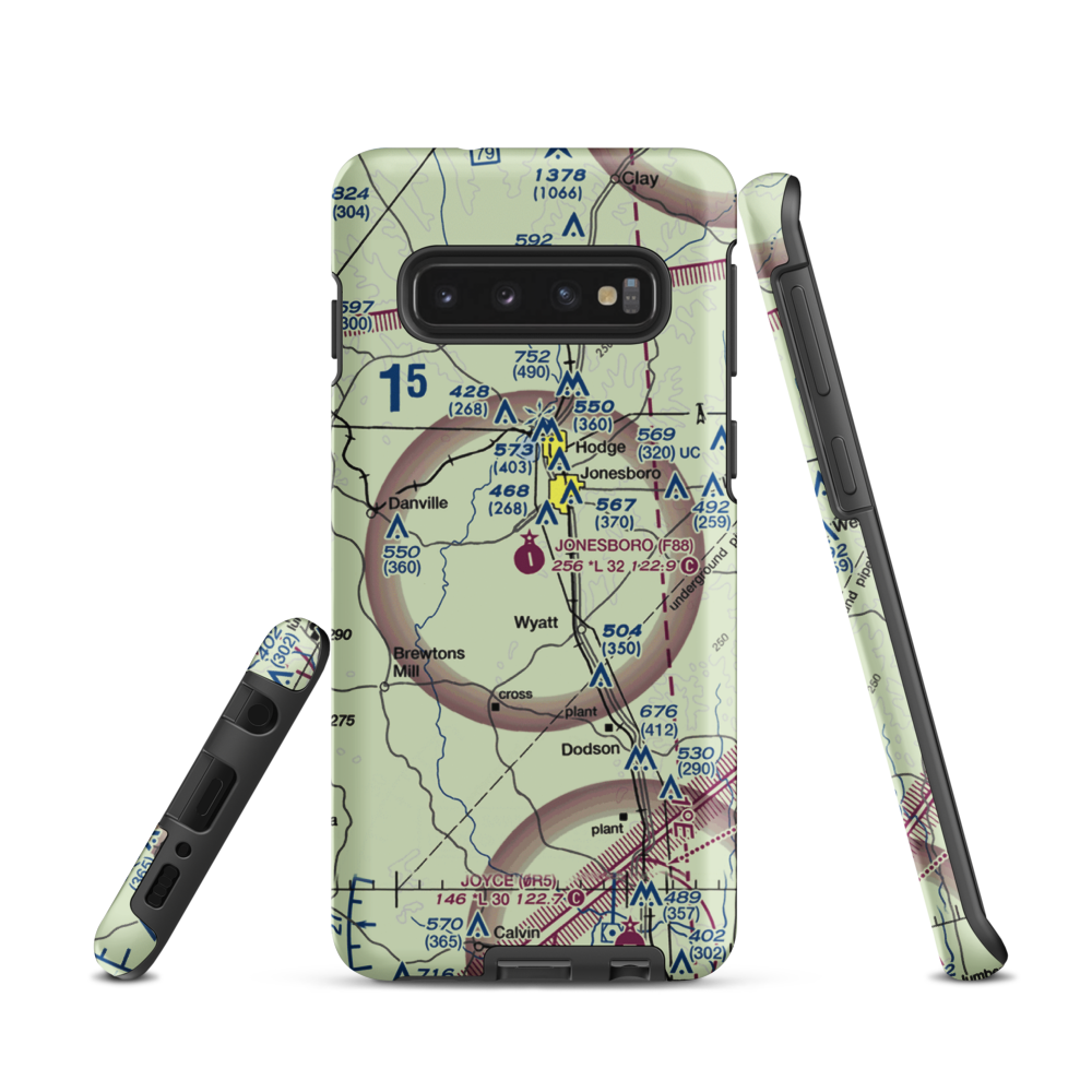 Jonesboro Airport (F88) VFR Sectional Samsung Phone Case Samsung Galaxy S10 model shown