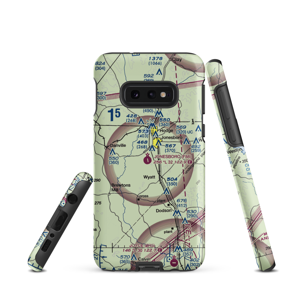 Jonesboro Airport (F88) VFR Sectional Samsung Phone Case Samsung Galaxy S10 Plus model shown