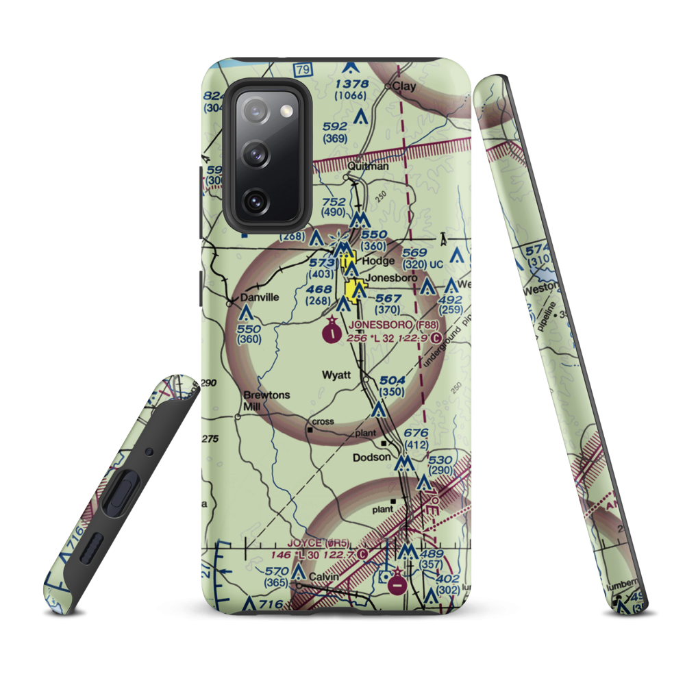 Jonesboro Airport (F88) VFR Sectional Samsung Phone Case Samsung Galaxy S20 FE model shown