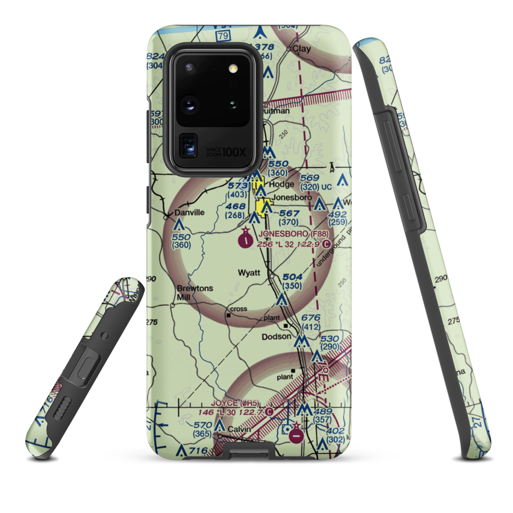 Jonesboro Airport (F88) VFR Sectional Samsung Phone Case Samsung Galaxy S20 Ultra model shown