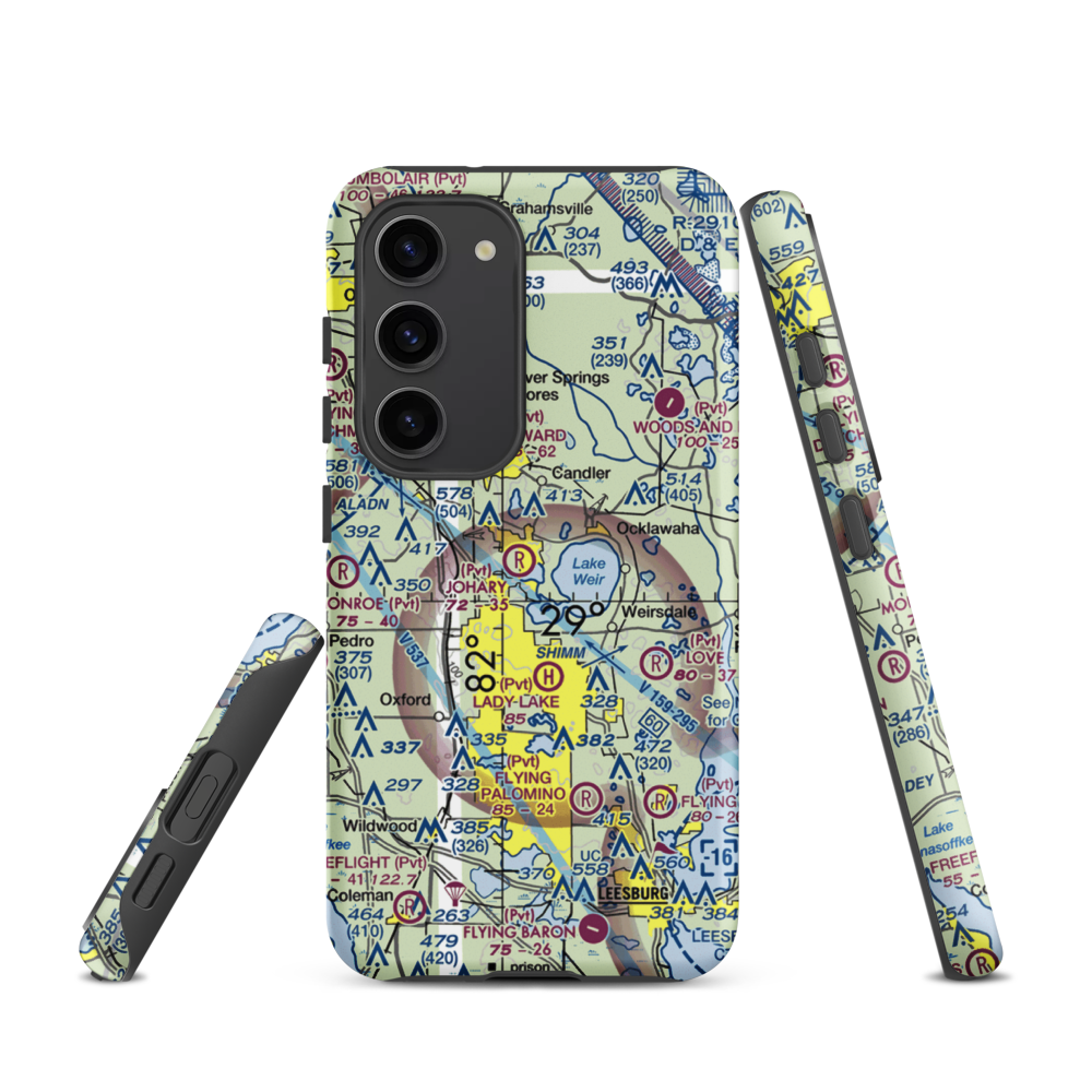 Jordan Seaplane Base (FD79) VFR Sectional Samsung Phone Case Samsung Galaxy S23 model shown