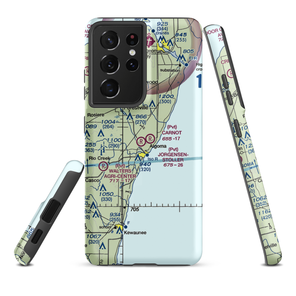 Jorgensen - Stoller Airport (1WI8) VFR Sectional Samsung Phone Case Samsung Galaxy S21 Ultra model shown
