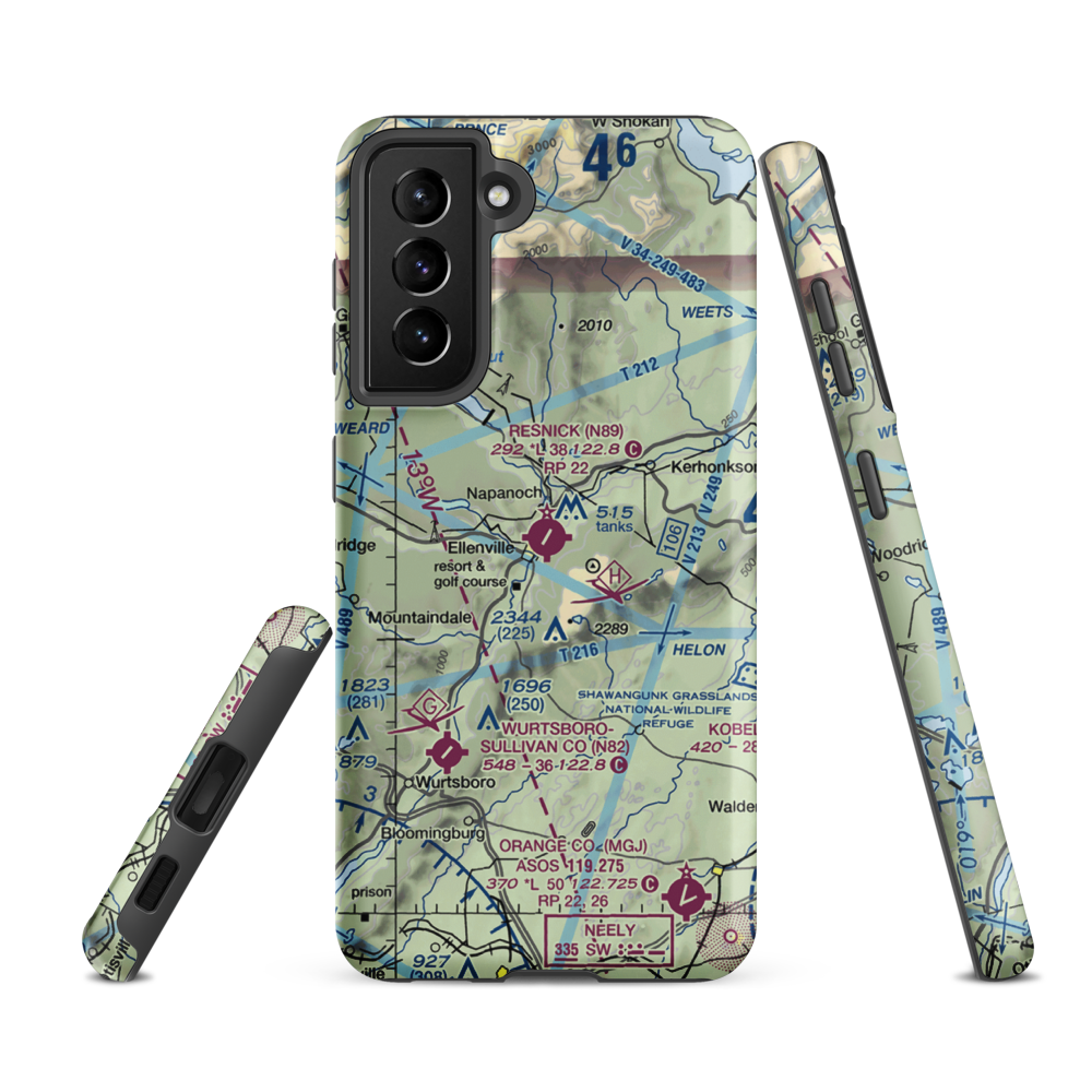 Joseph Y Resnick Airport (N89) VFR Sectional Samsung Phone Case Samsung Galaxy S21 FE model shown
