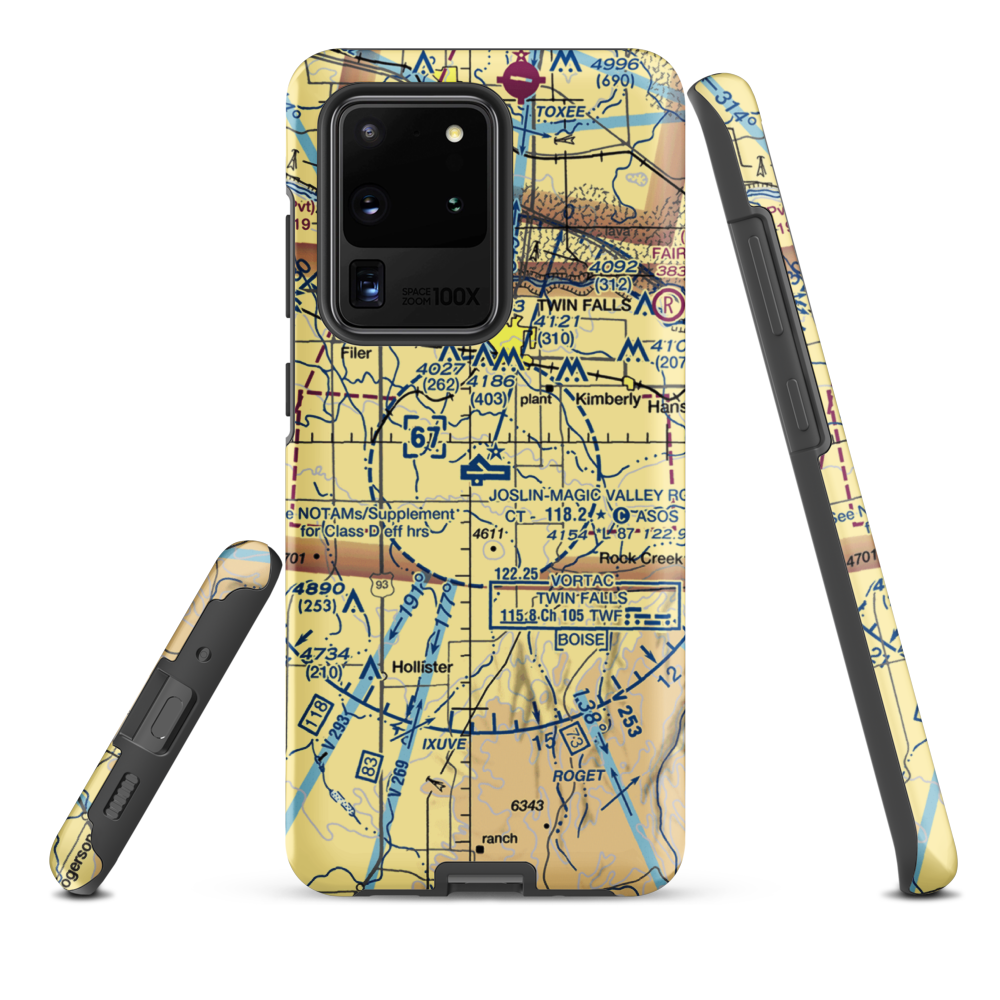 Joslin Field Magic Valley Regional Airport (TWF) VFR Sectional Samsung Phone Case Samsung Galaxy S20 Ultra model shown