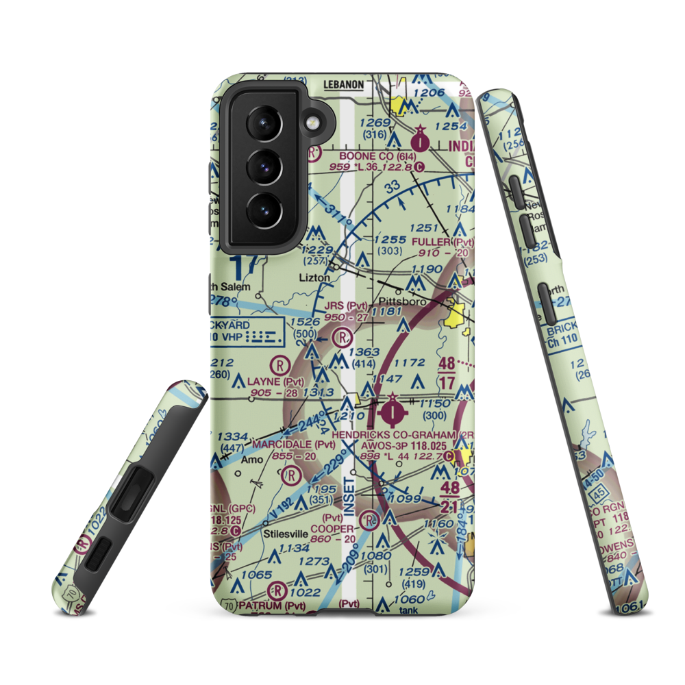 Jr's Airport (11IN) VFR Sectional Samsung Phone Case Samsung Galaxy S21 Ultra model shown