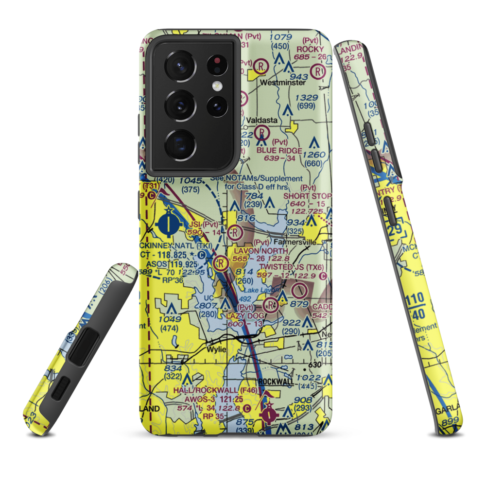 Jsi Airport (34TA) VFR Sectional Samsung Phone Case Samsung Galaxy S21 Plus model shown
