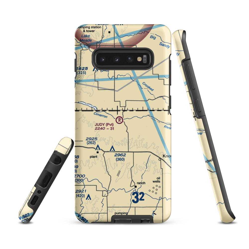 Judy Ranch Airport (OK39) VFR Sectional Samsung Phone Case Samsung Galaxy S10 Plus model shown