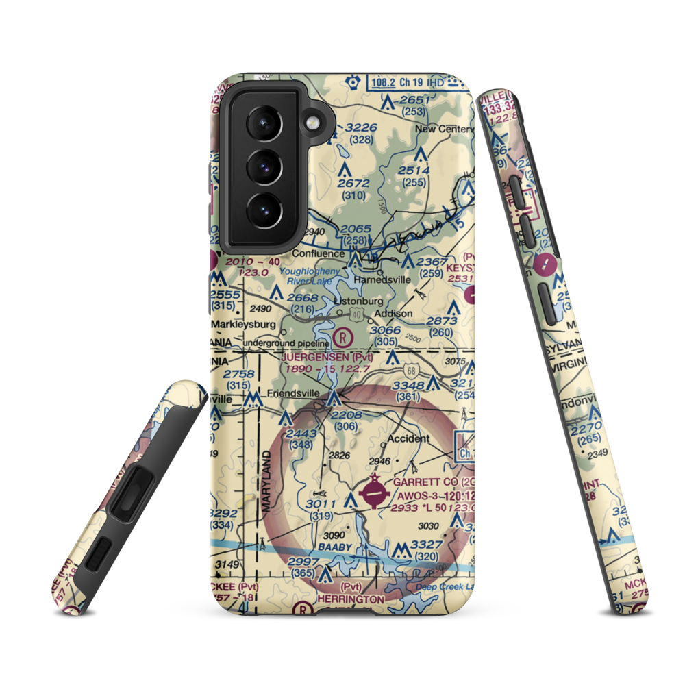 Juergensen Airpark and Maritime Facility Airport (PS27) VFR Sectional Samsung Phone Case Samsung Galaxy S21 FE model shown