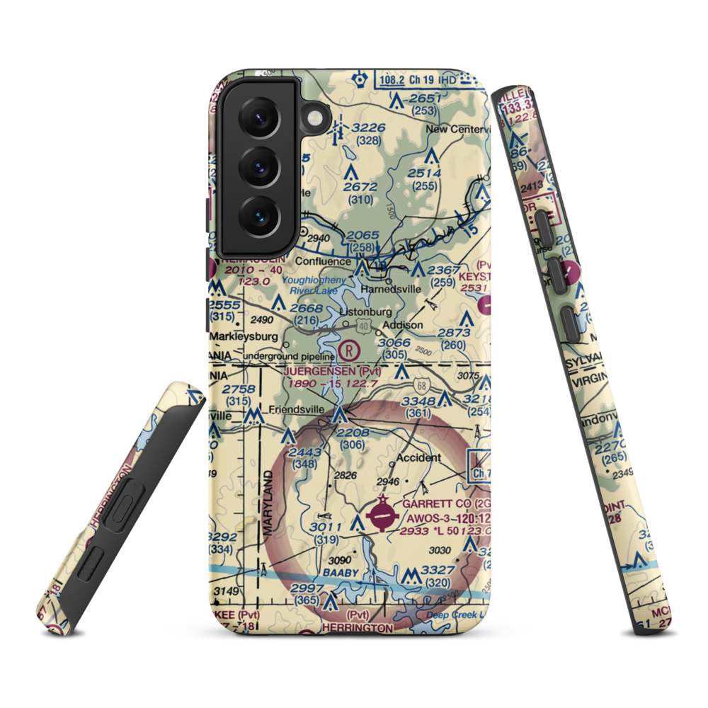 Juergensen Airpark and Maritime Facility Airport (PS27) VFR Sectional Samsung Phone Case Samsung Galaxy S22 Plus model shown