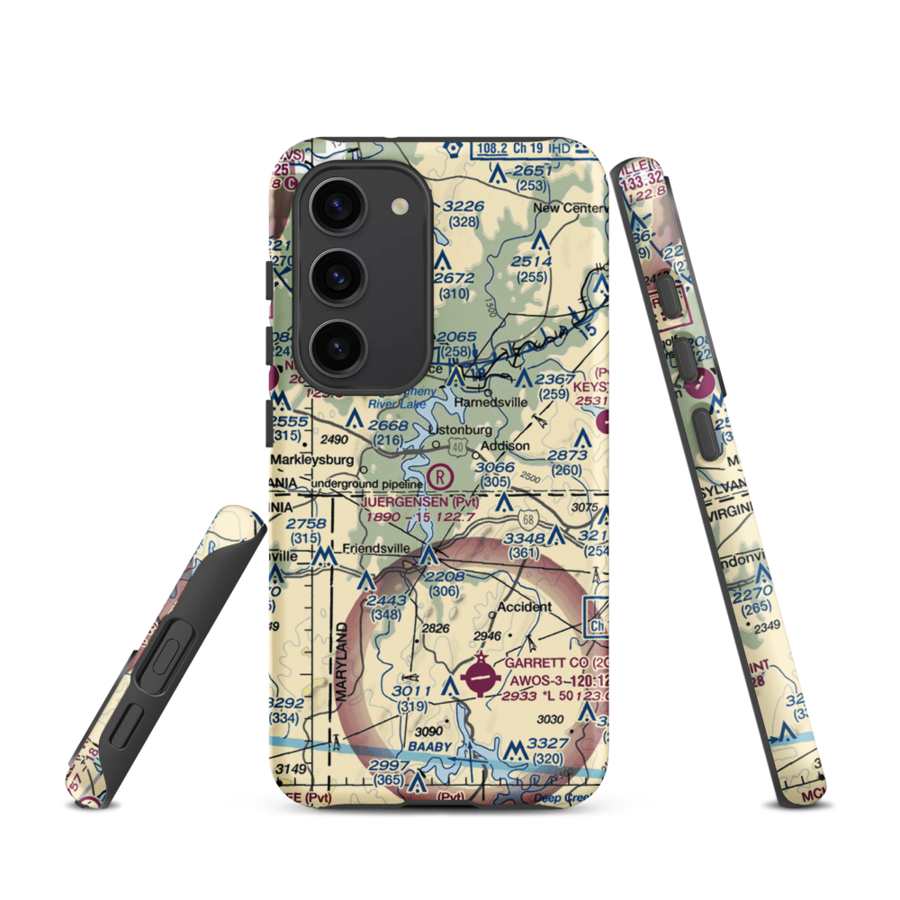 Juergensen Airpark and Maritime Facility Airport (PS27) VFR Sectional Samsung Phone Case Samsung Galaxy S23 model shown