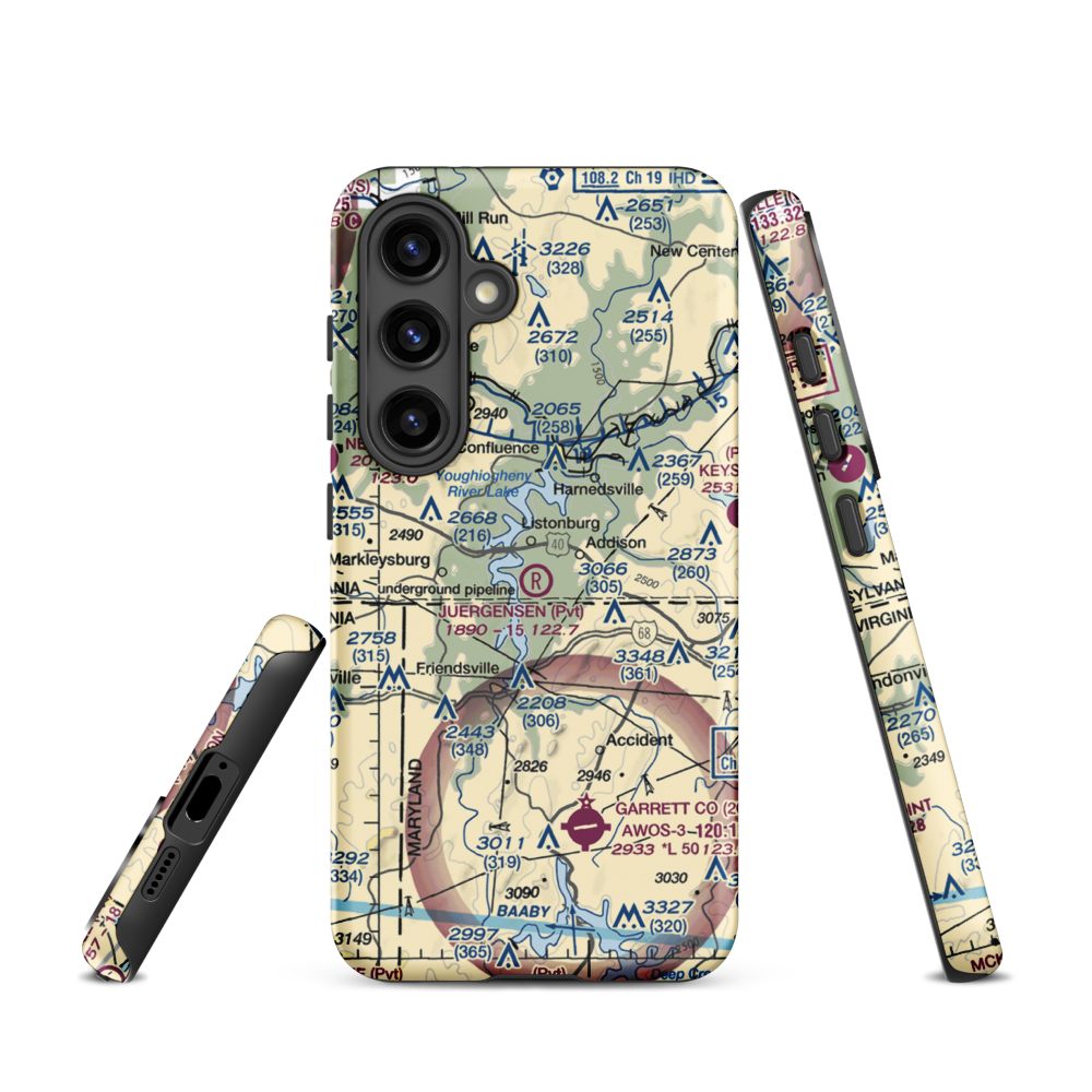 Juergensen Airpark and Maritime Facility Airport (PS27) VFR Sectional Samsung Phone Case Samsung Galaxy S24 model shown