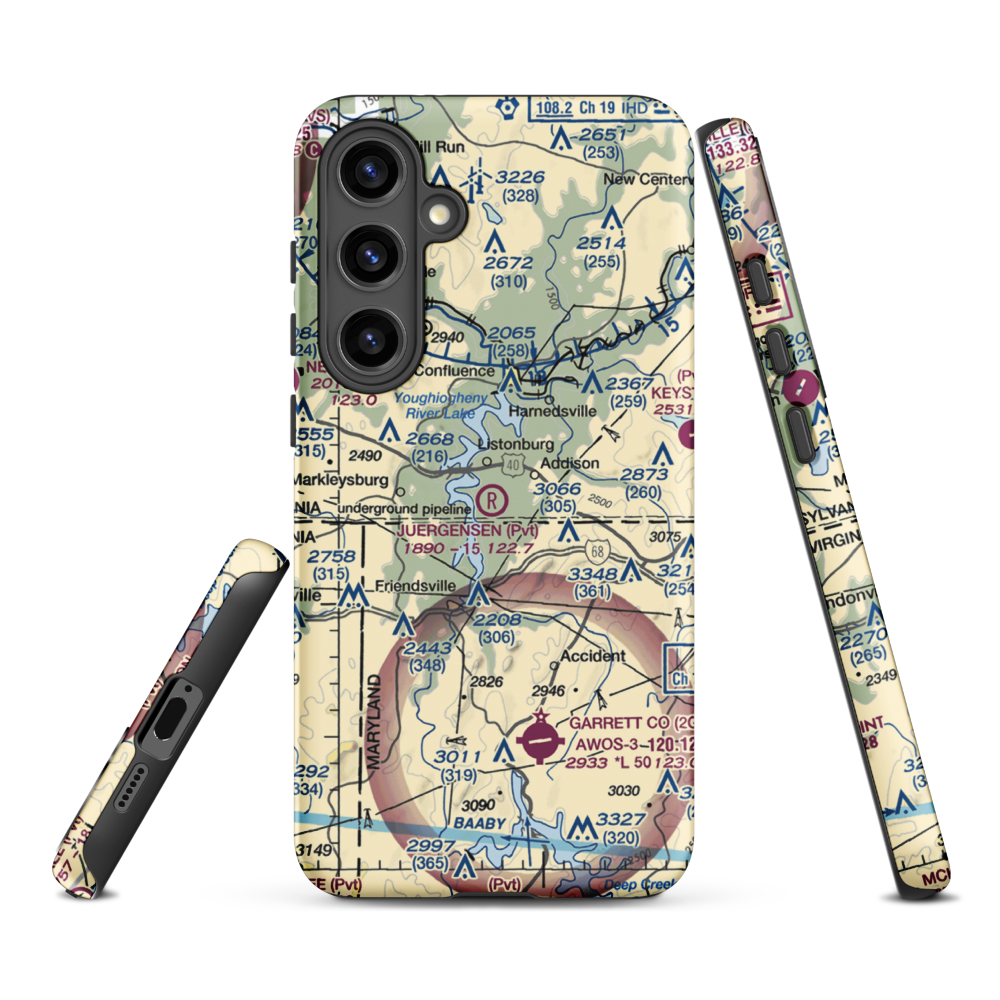 Juergensen Airpark and Maritime Facility Airport (PS27) VFR Sectional Samsung Phone Case Samsung Galaxy S24 Plus model shown