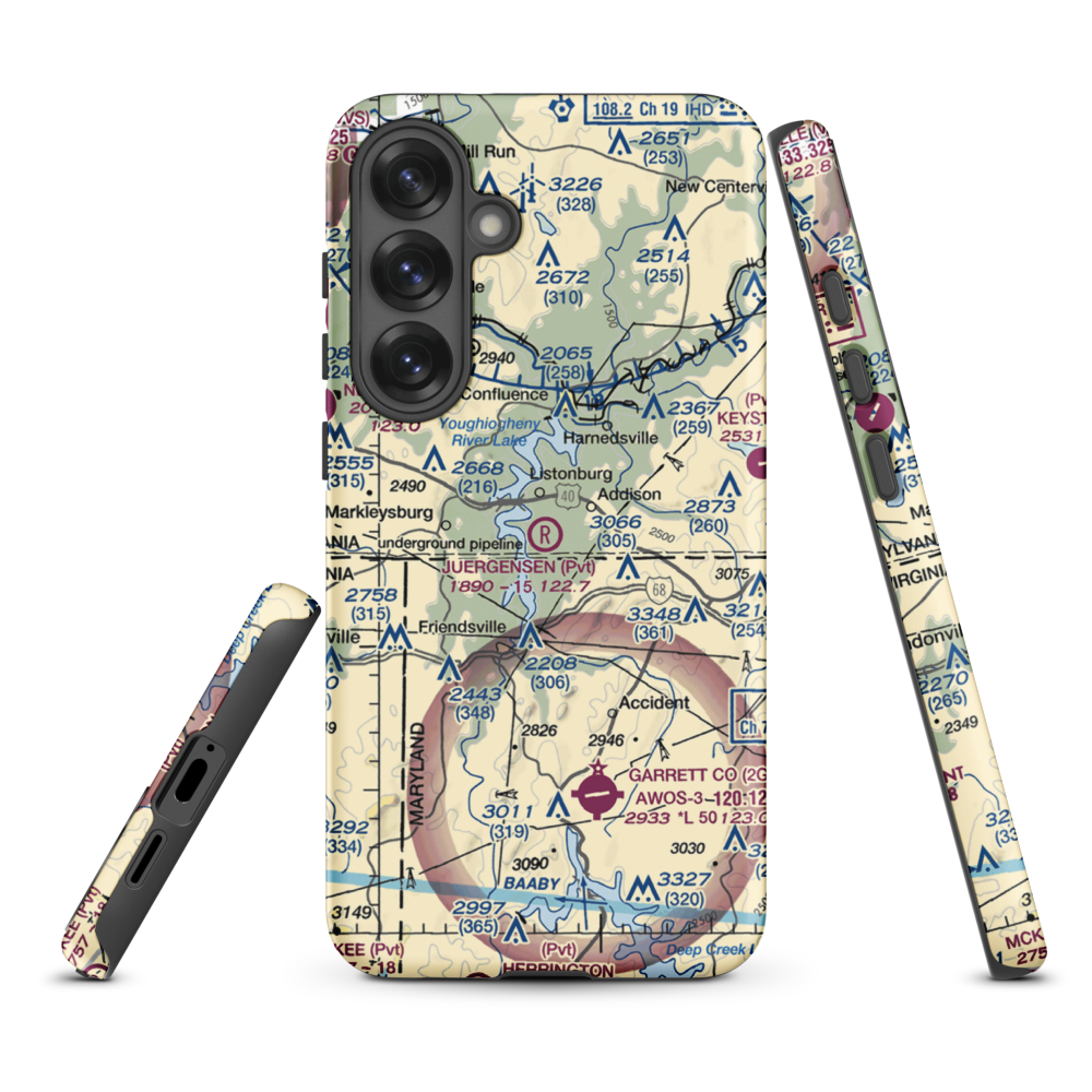 Juergensen Airpark and Maritime Facility Airport (PS27) VFR Sectional Samsung Phone Case Samsung Galaxy S25 Plus model shown