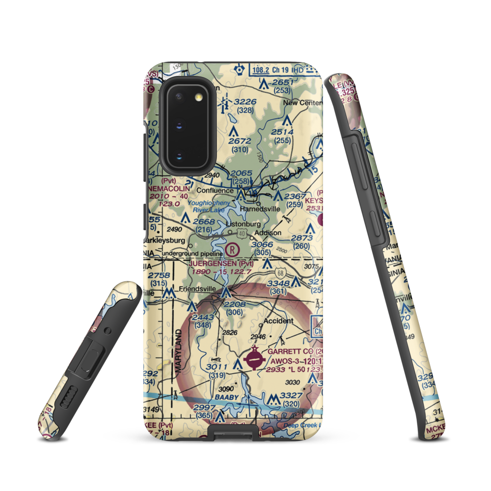 Juergensen Airpark and Maritime Facility Airport (PS27) VFR Sectional Samsung Phone Case Samsung Galaxy S20 model shown