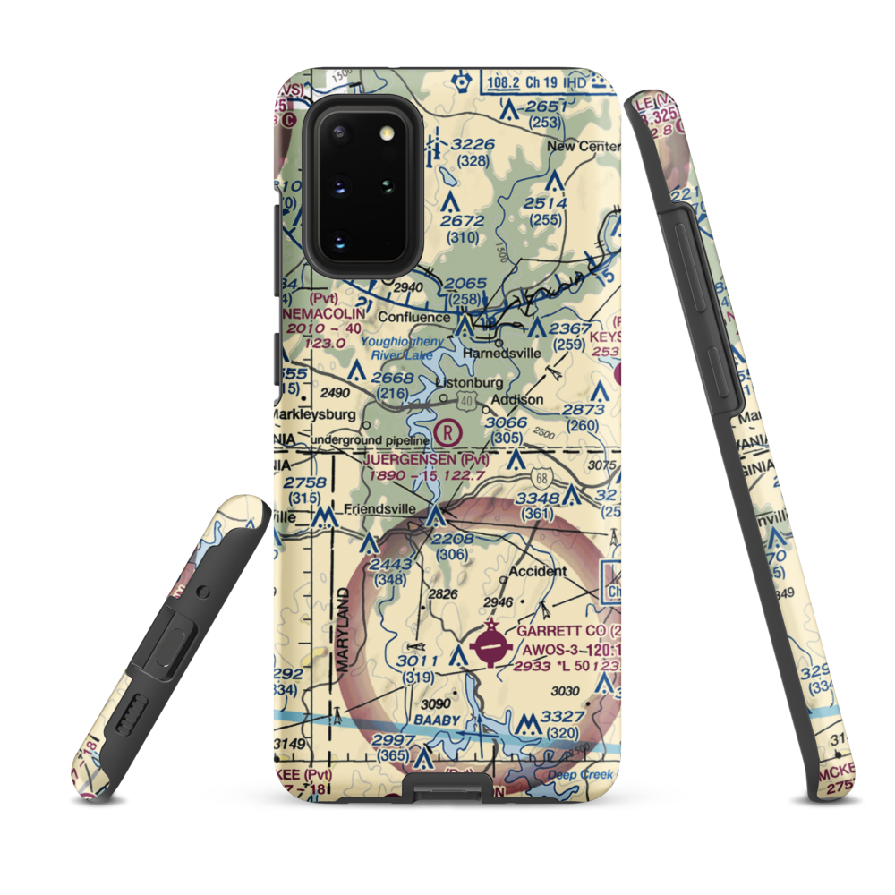 Juergensen Airpark and Maritime Facility Airport (PS27) VFR Sectional Samsung Phone Case Samsung Galaxy S20 Plus model shown