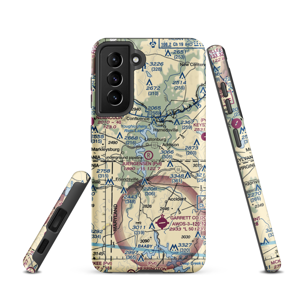 Juergensen Airpark and Maritime Facility Airport (PS27) VFR Sectional Samsung Phone Case Samsung Galaxy S21 model shown