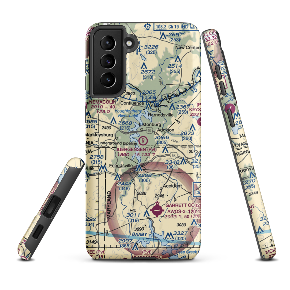 Juergensen Airpark and Maritime Facility Airport (PS27) VFR Sectional Samsung Phone Case Samsung Galaxy S21 FE model shown