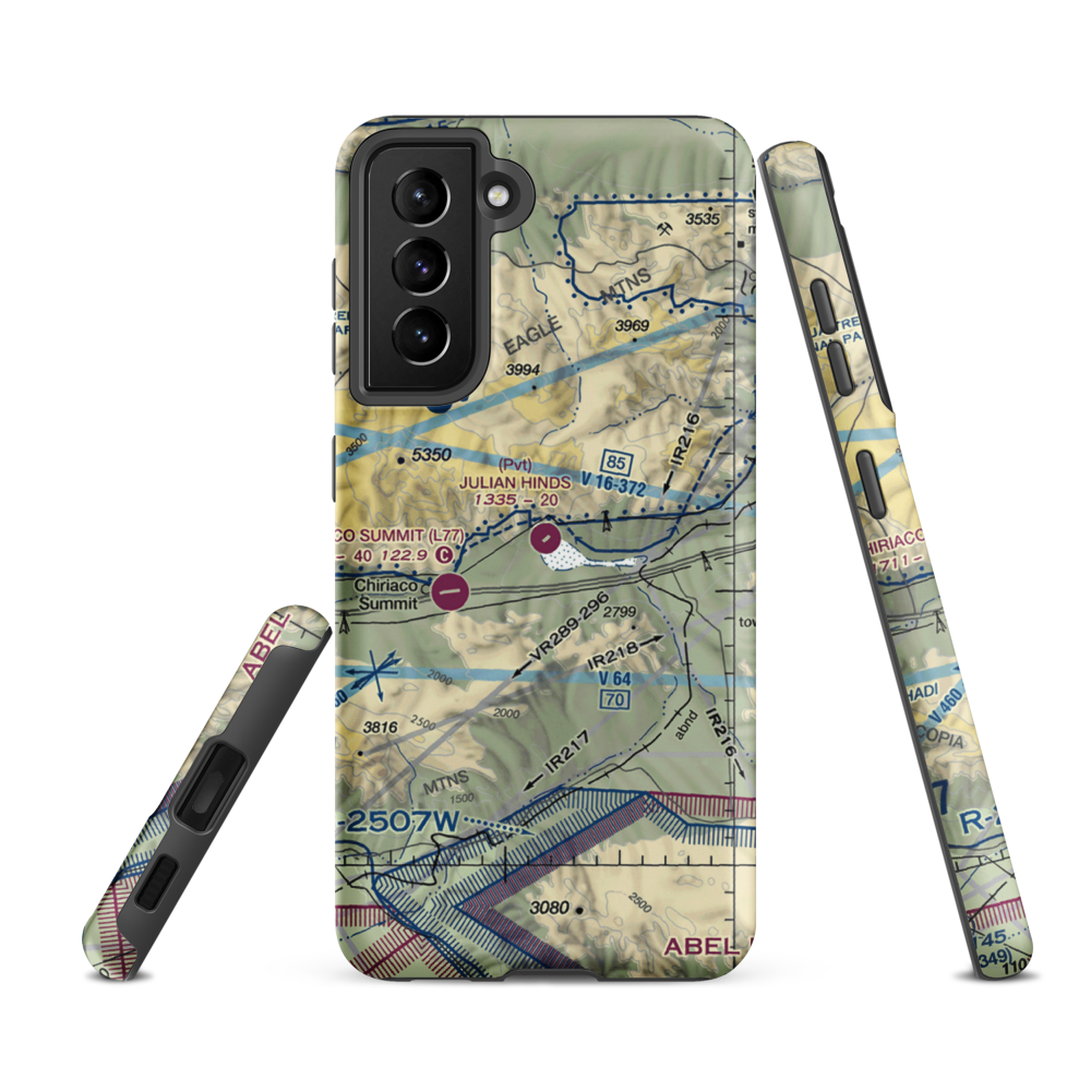 Julian Hinds Pump Plant Airstrip (73CL) VFR Sectional Samsung Phone Case Samsung Galaxy S21 FE model shown