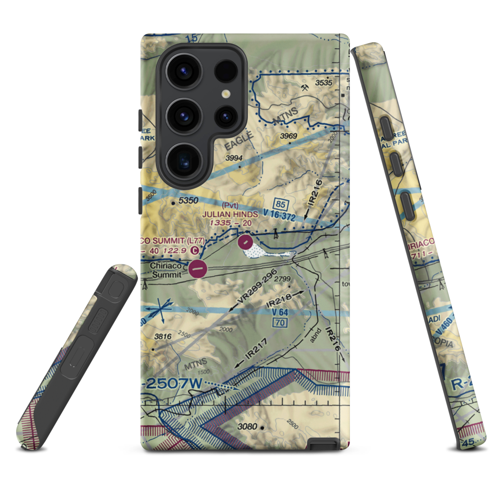 Julian Hinds Pump Plant Airstrip (73CL) VFR Sectional Samsung Phone Case Samsung Galaxy S23 Ultra model shown