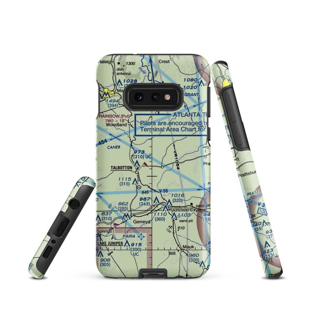 Jumpin J Airport (GA08) VFR Sectional Samsung Phone Case Samsung Galaxy S10 Plus model shown