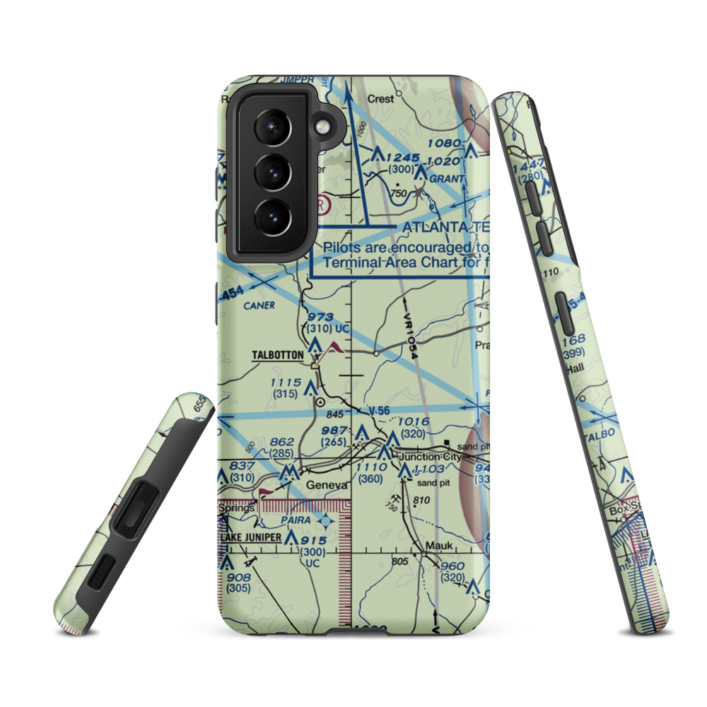 Jumpin J Airport (GA08) VFR Sectional Samsung Phone Case Samsung Galaxy S21 Ultra model shown