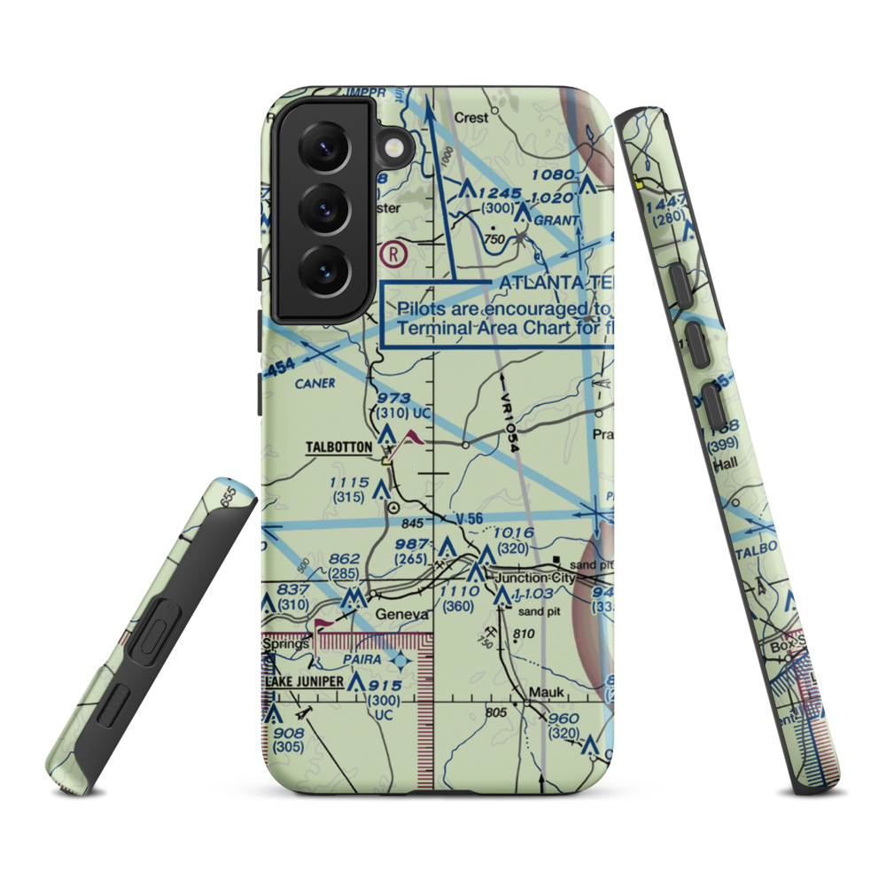 Jumpin J Airport (GA08) VFR Sectional Samsung Phone Case Samsung Galaxy S22 Plus model shown