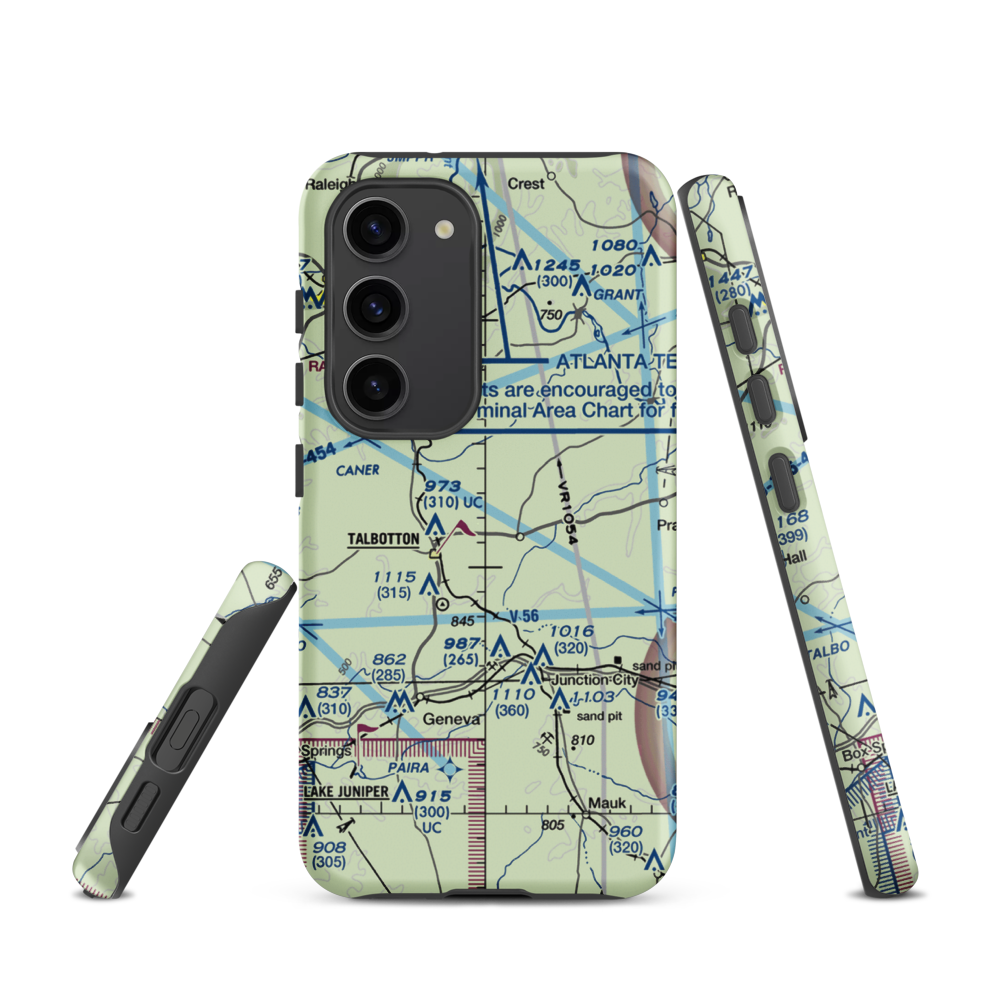 Jumpin J Airport (GA08) VFR Sectional Samsung Phone Case Samsung Galaxy S23 model shown
