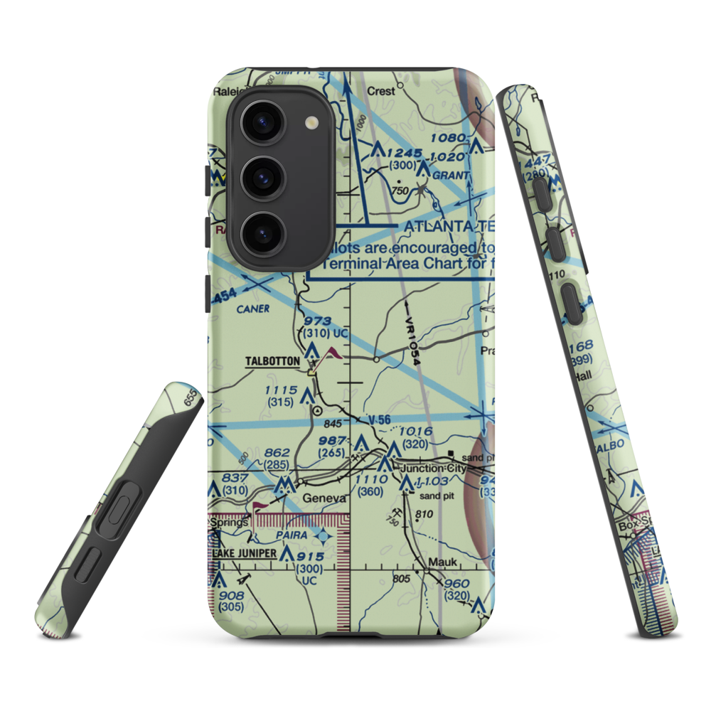 Jumpin J Airport (GA08) VFR Sectional Samsung Phone Case Samsung Galaxy S23 Plus model shown