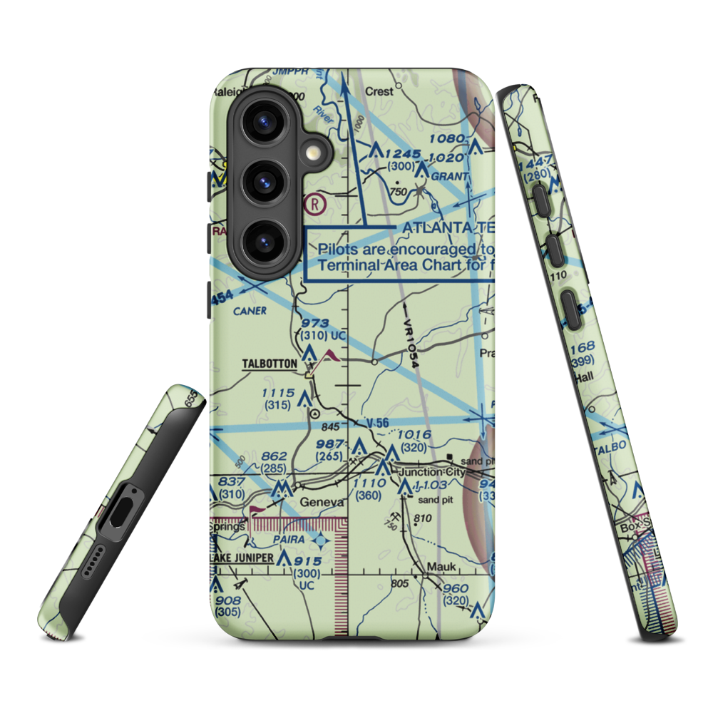 Jumpin J Airport (GA08) VFR Sectional Samsung Phone Case Samsung Galaxy S24 Plus model shown