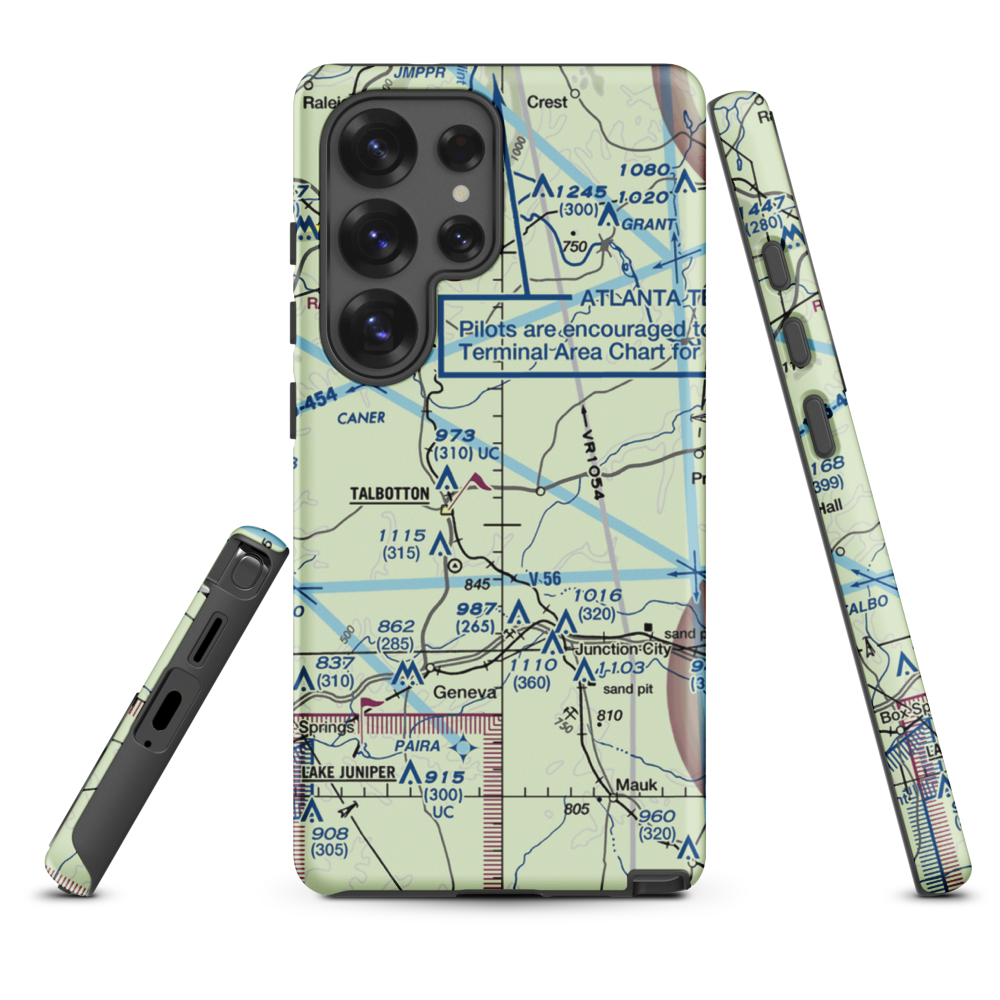 Jumpin J Airport (GA08) VFR Sectional Samsung Phone Case Samsung Galaxy S25 Ultra model shown