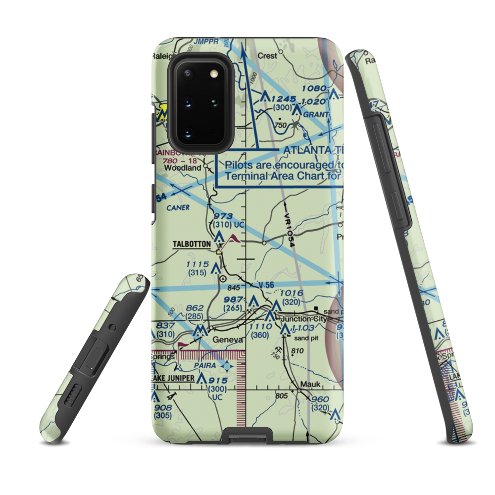 Jumpin J Airport (GA08) VFR Sectional Samsung Phone Case Samsung Galaxy S20 Plus model shown