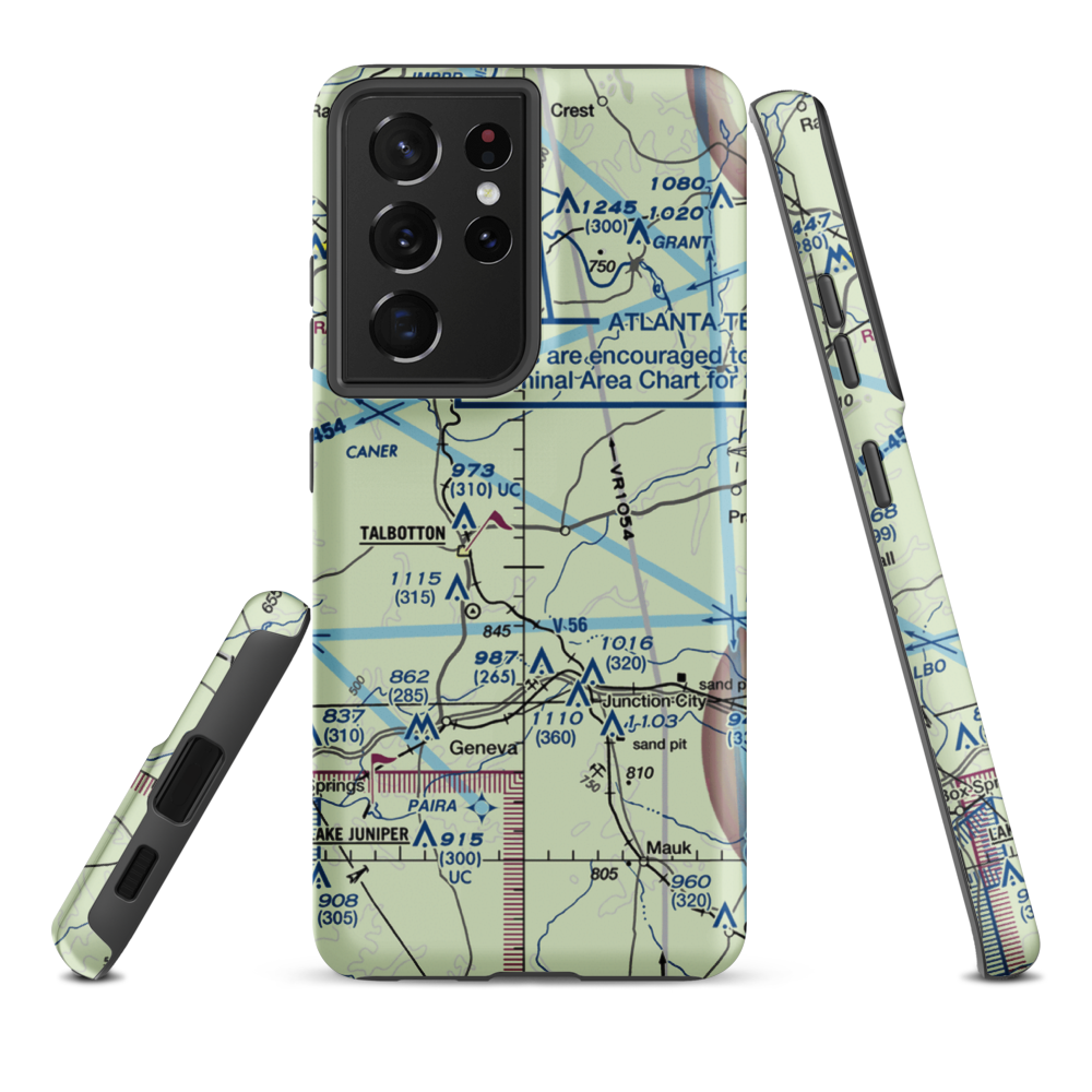 Jumpin J Airport (GA08) VFR Sectional Samsung Phone Case Samsung Galaxy S21 Ultra model shown