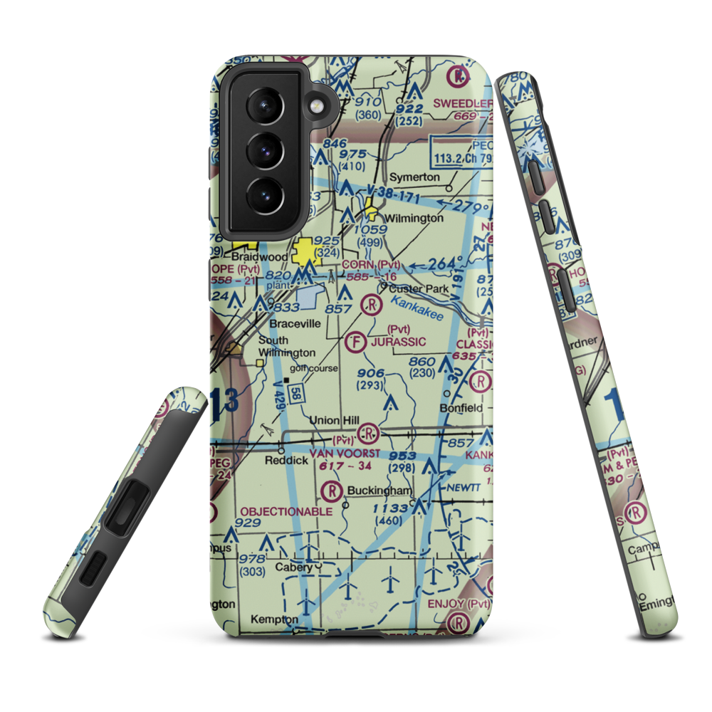 Jurassic Landings Ultralightport (II31) VFR Sectional Samsung Phone Case Samsung Galaxy S21 FE model shown