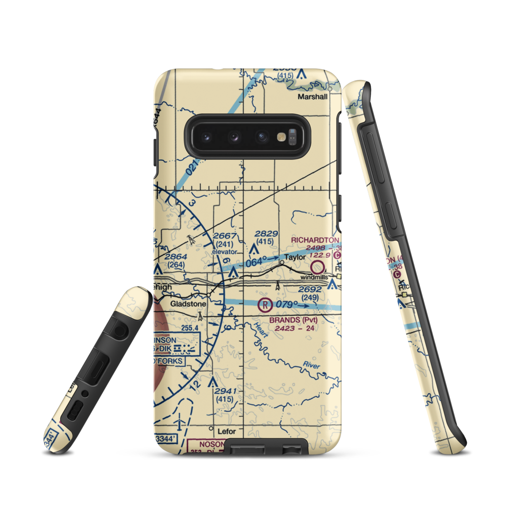 Jurgens Airstrip (75ND) VFR Sectional Samsung Phone Case Samsung Galaxy S10 model shown