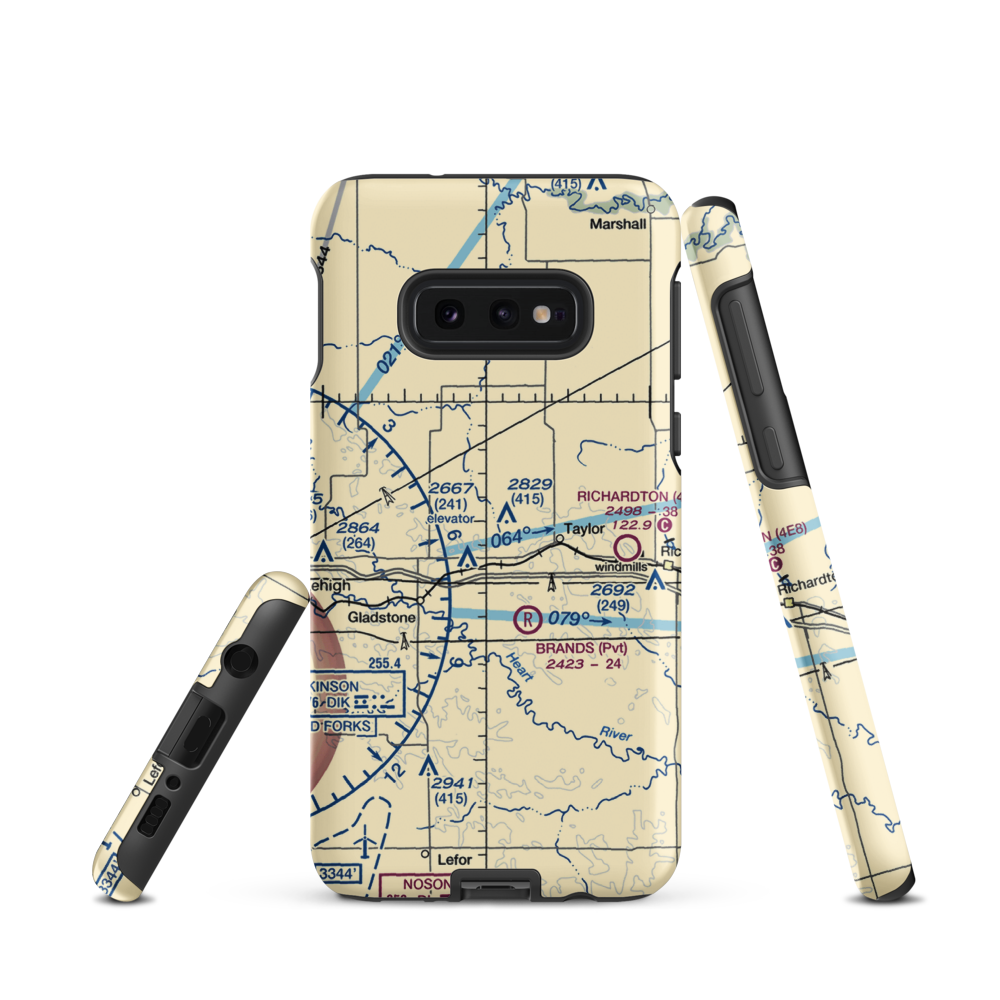 Jurgens Airstrip (75ND) VFR Sectional Samsung Phone Case Samsung Galaxy S10 Plus model shown