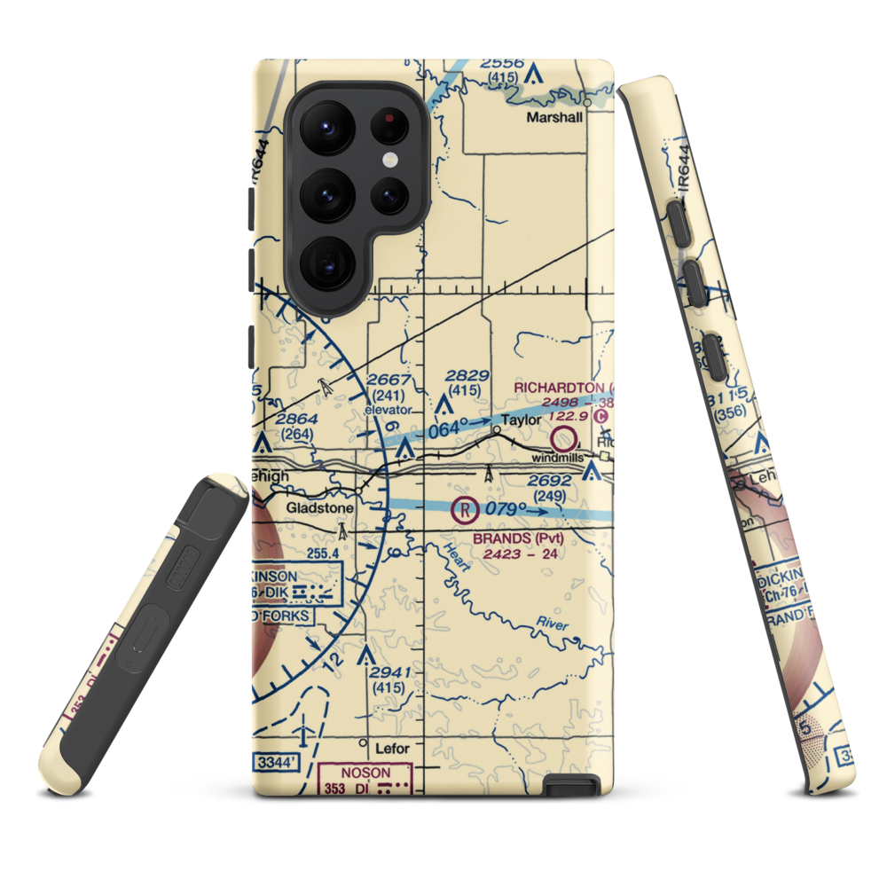 Jurgens Airstrip (75ND) VFR Sectional Samsung Phone Case Samsung Galaxy S22 Ultra model shown