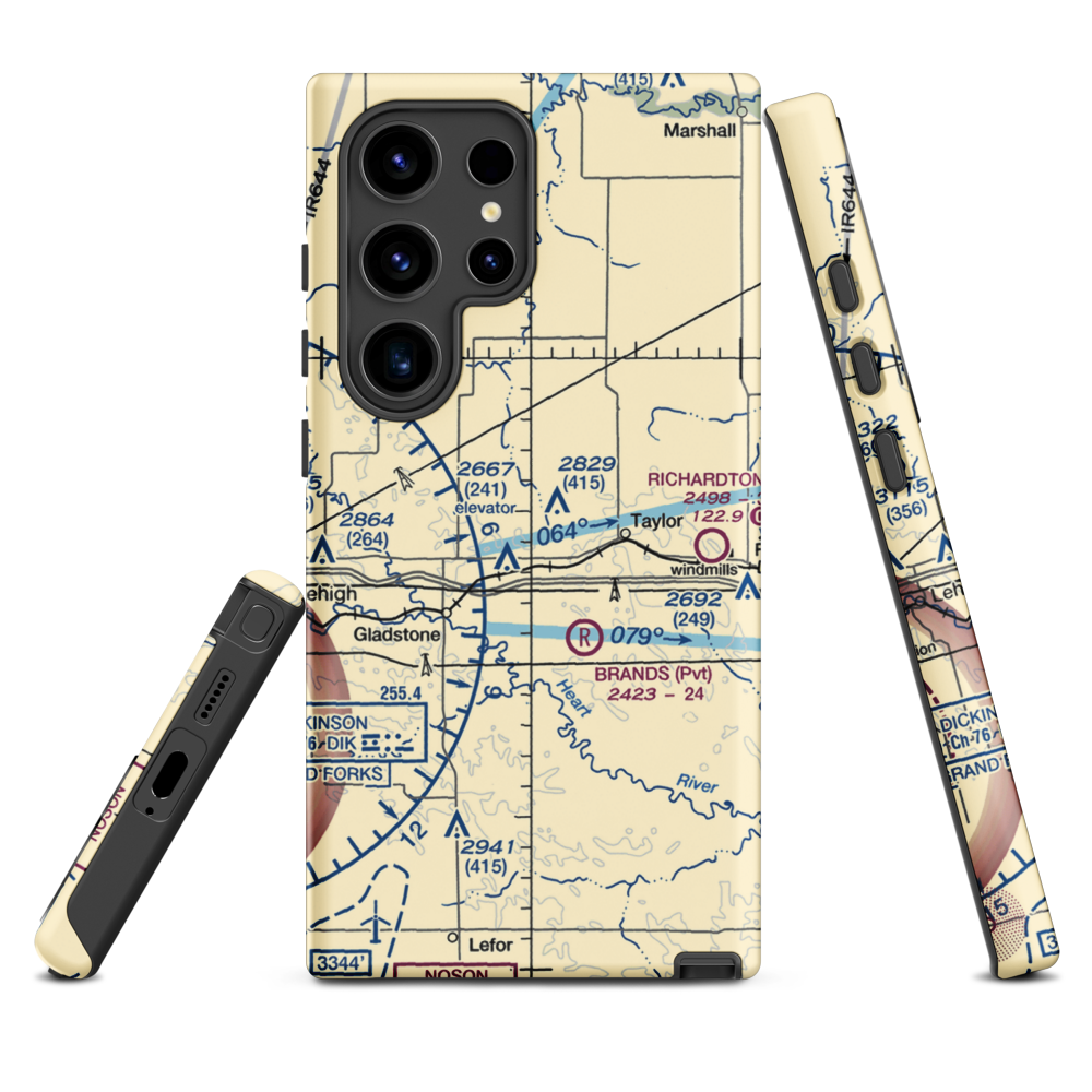 Jurgens Airstrip (75ND) VFR Sectional Samsung Phone Case Samsung Galaxy S24 Ultra model shown