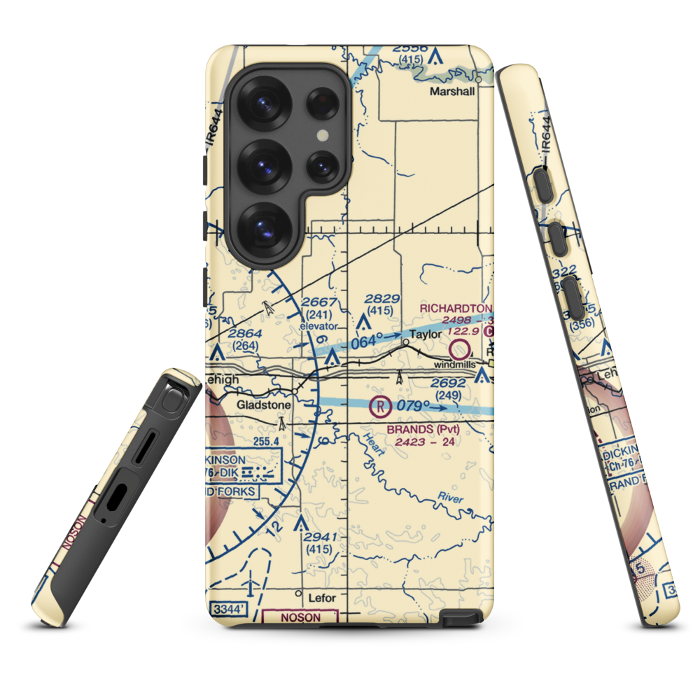 Jurgens Airstrip (75ND) VFR Sectional Samsung Phone Case Samsung Galaxy S25 Ultra model shown