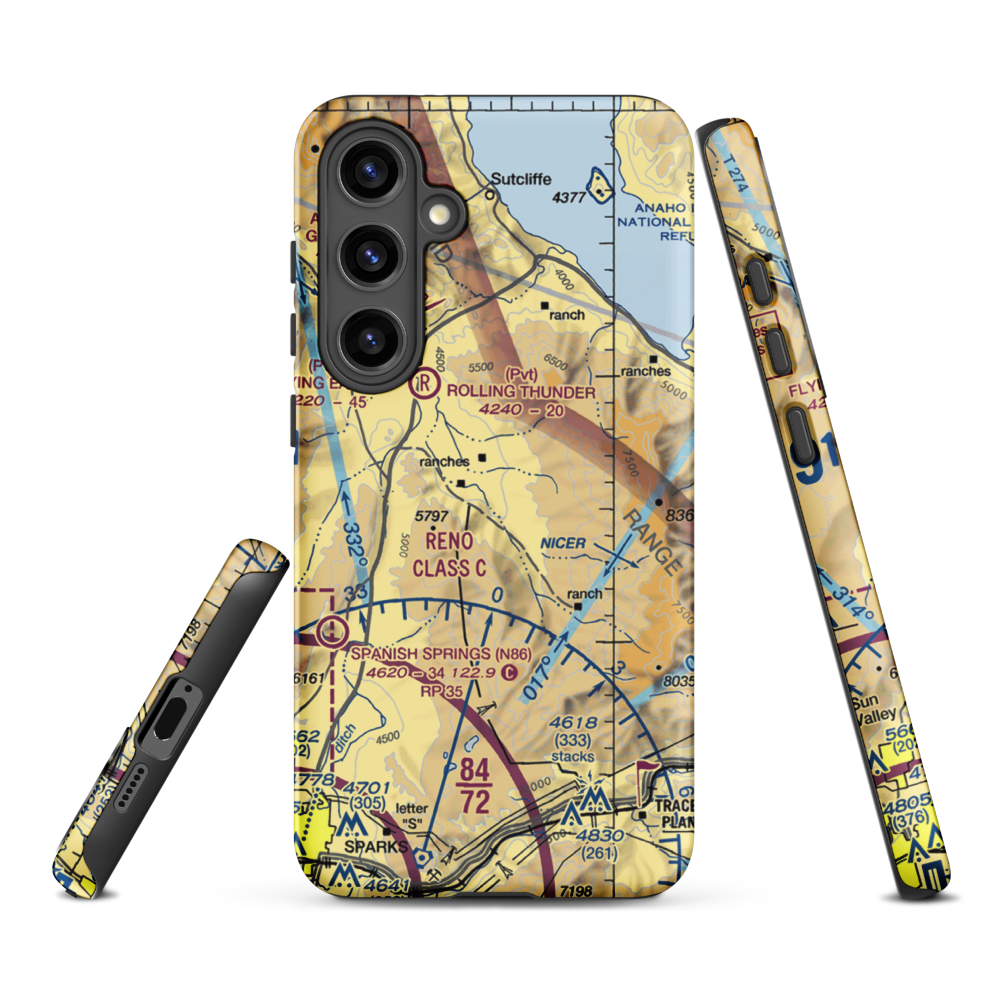Justover Field (NV44) VFR Sectional Samsung Phone Case Samsung Galaxy S24 Plus model shown