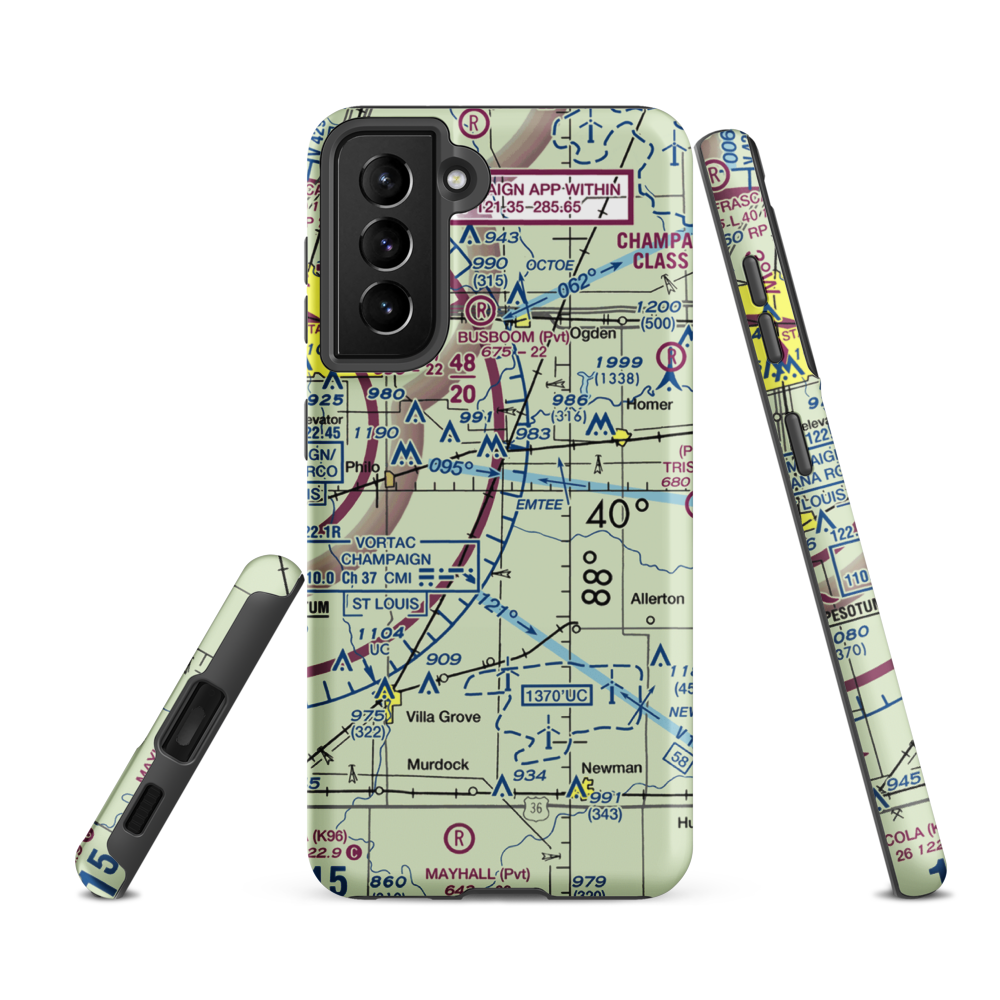 Justus Airport (2LL5) VFR Sectional Samsung Phone Case Samsung Galaxy S21 FE model shown