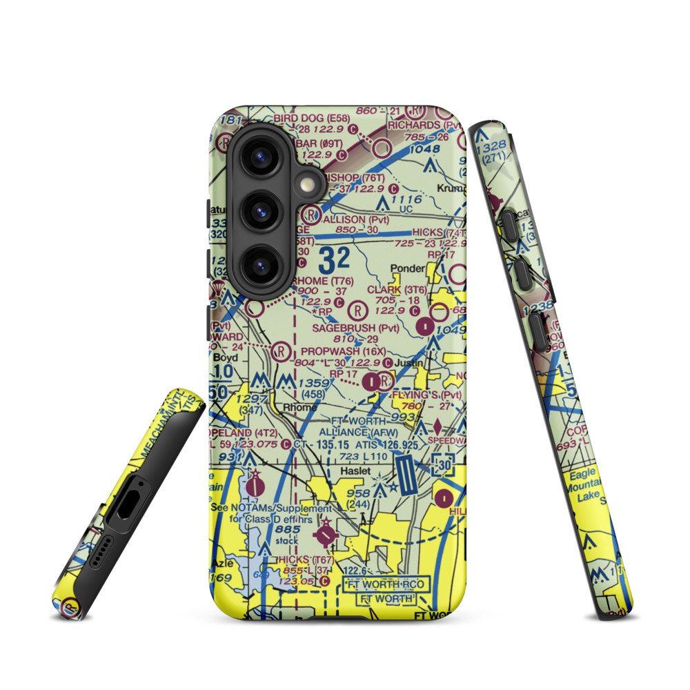 Jw Airport (2TX7) VFR Sectional Samsung Phone Case Samsung Galaxy S24 model shown