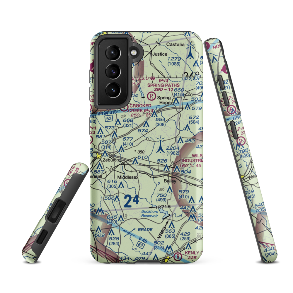 Jw Stone Airport (75NC) VFR Sectional Samsung Phone Case Samsung Galaxy S21 FE model shown