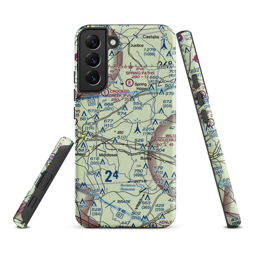 Jw Stone Airport (75NC) VFR Sectional Samsung Phone Case Samsung Galaxy S22 Plus model shown