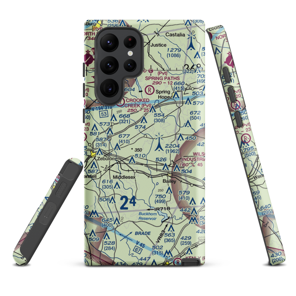 Jw Stone Airport (75NC) VFR Sectional Samsung Phone Case Samsung Galaxy S22 Ultra model shown