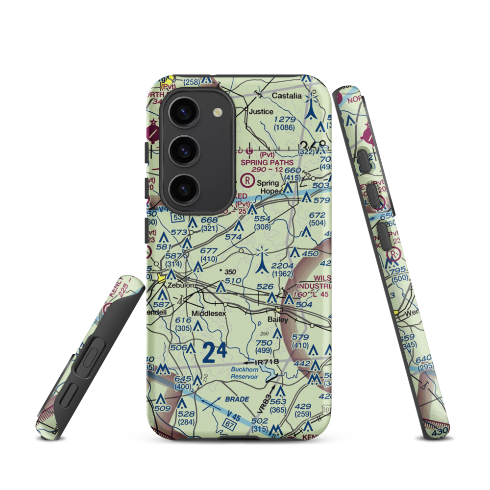 Jw Stone Airport (75NC) VFR Sectional Samsung Phone Case Samsung Galaxy S23 model shown