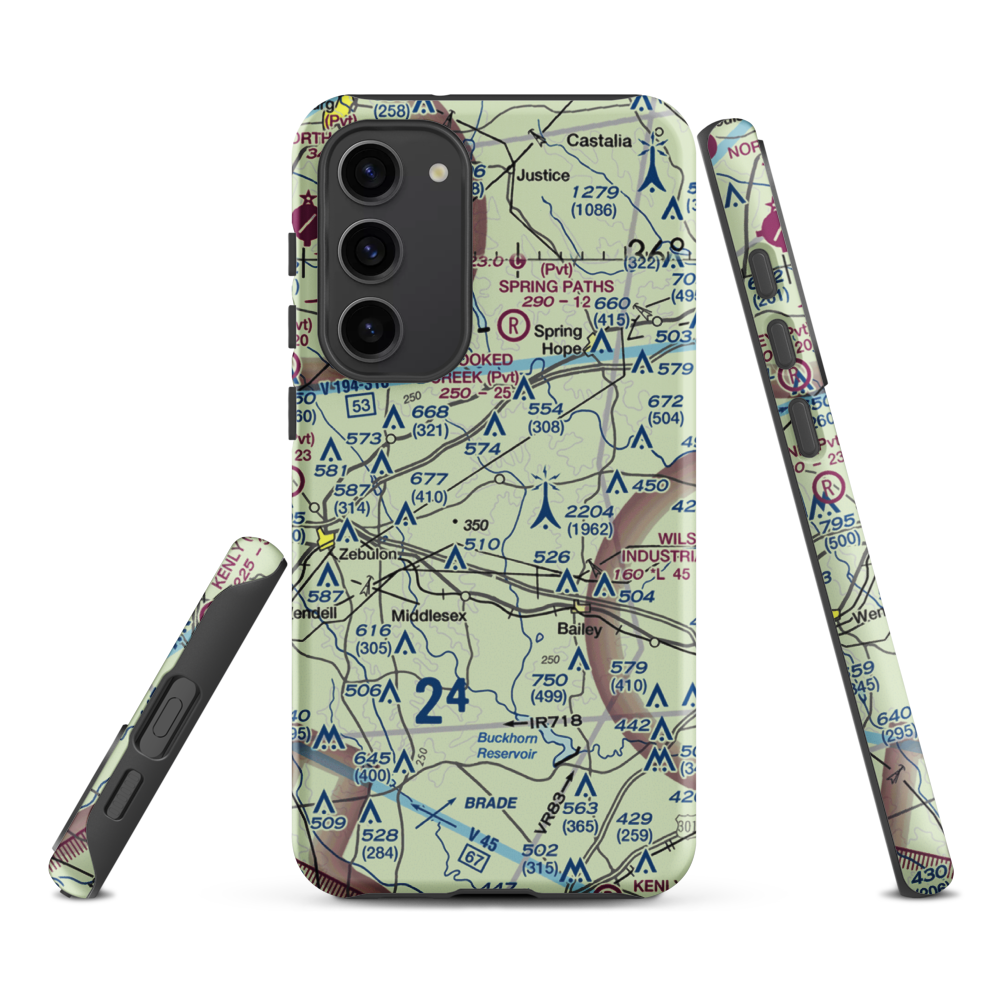 Jw Stone Airport (75NC) VFR Sectional Samsung Phone Case Samsung Galaxy S23 Plus model shown